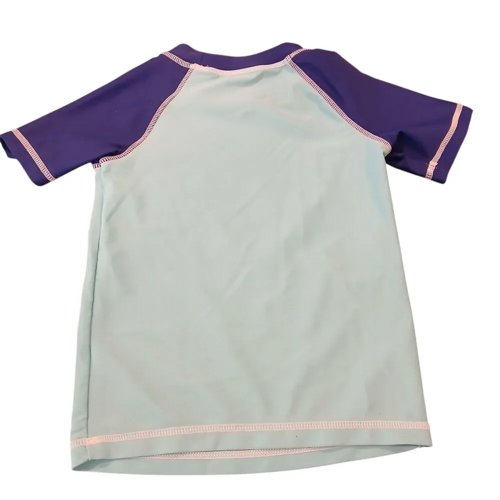 Toddler Swim Shirt by Circo Size 2T Beach Purple Whale Blue Short Sleeve